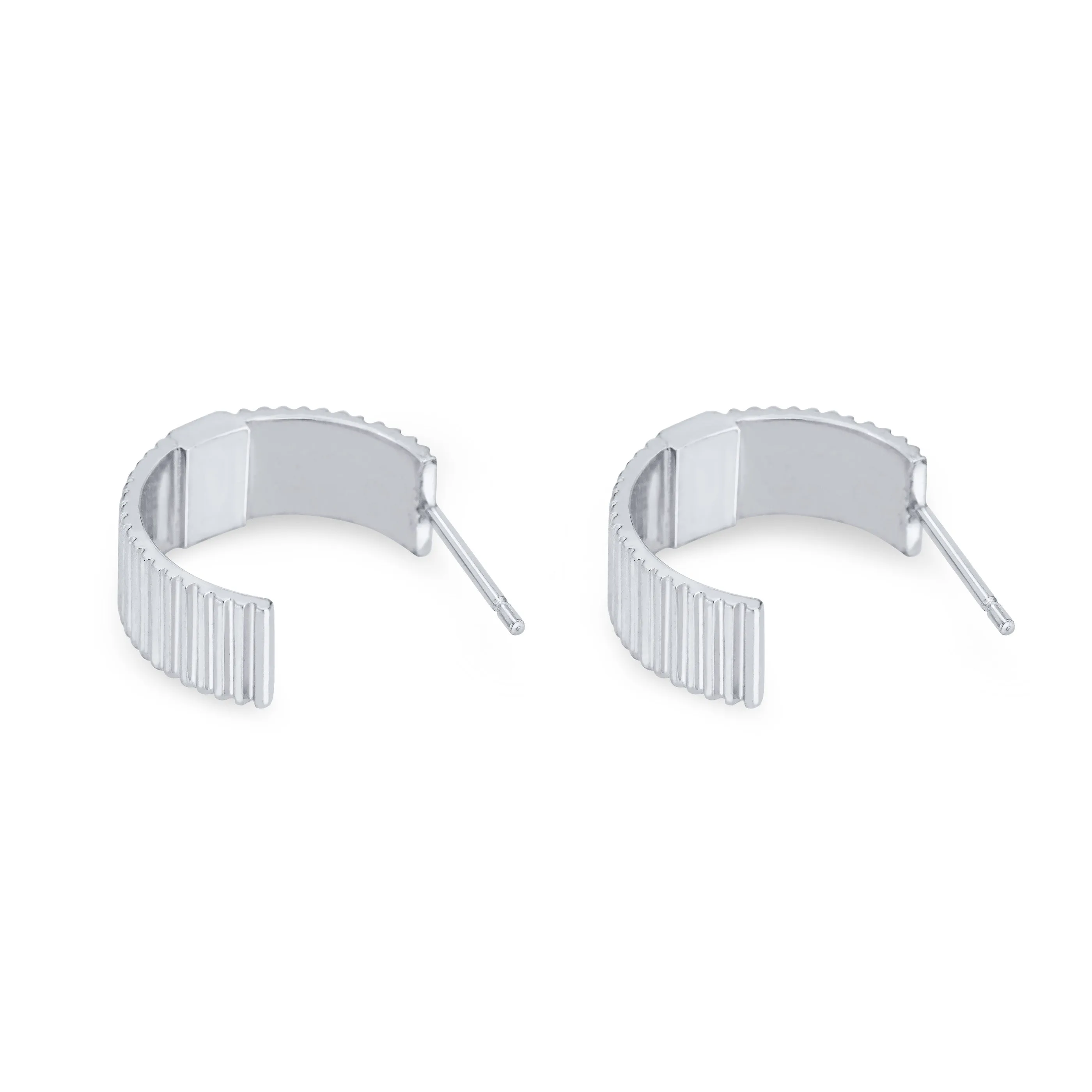 Tessa Open Hoop Cremation Earrings in 14K White Gold