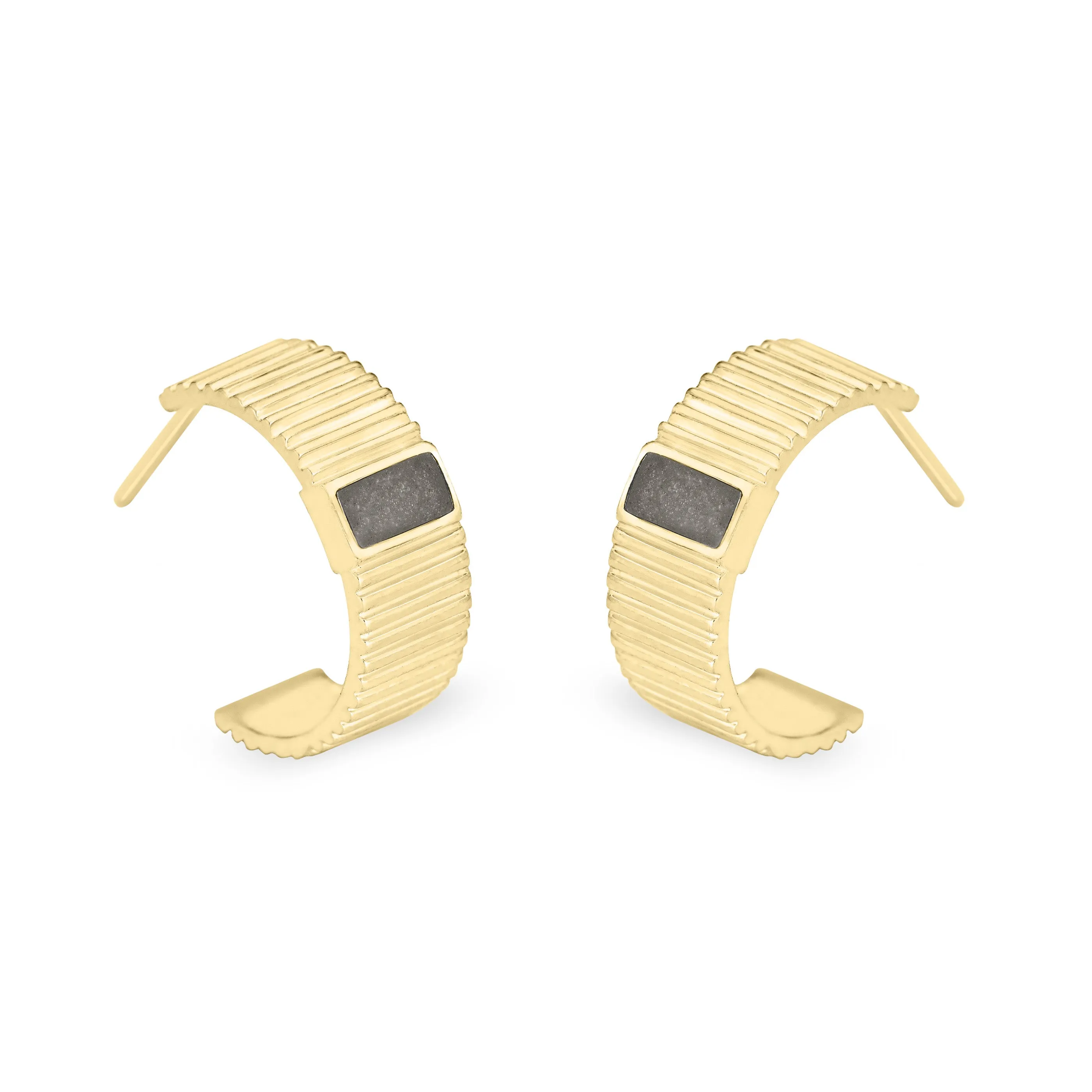 Tessa Open Hoop Cremation Earrings in 14K Yellow Gold