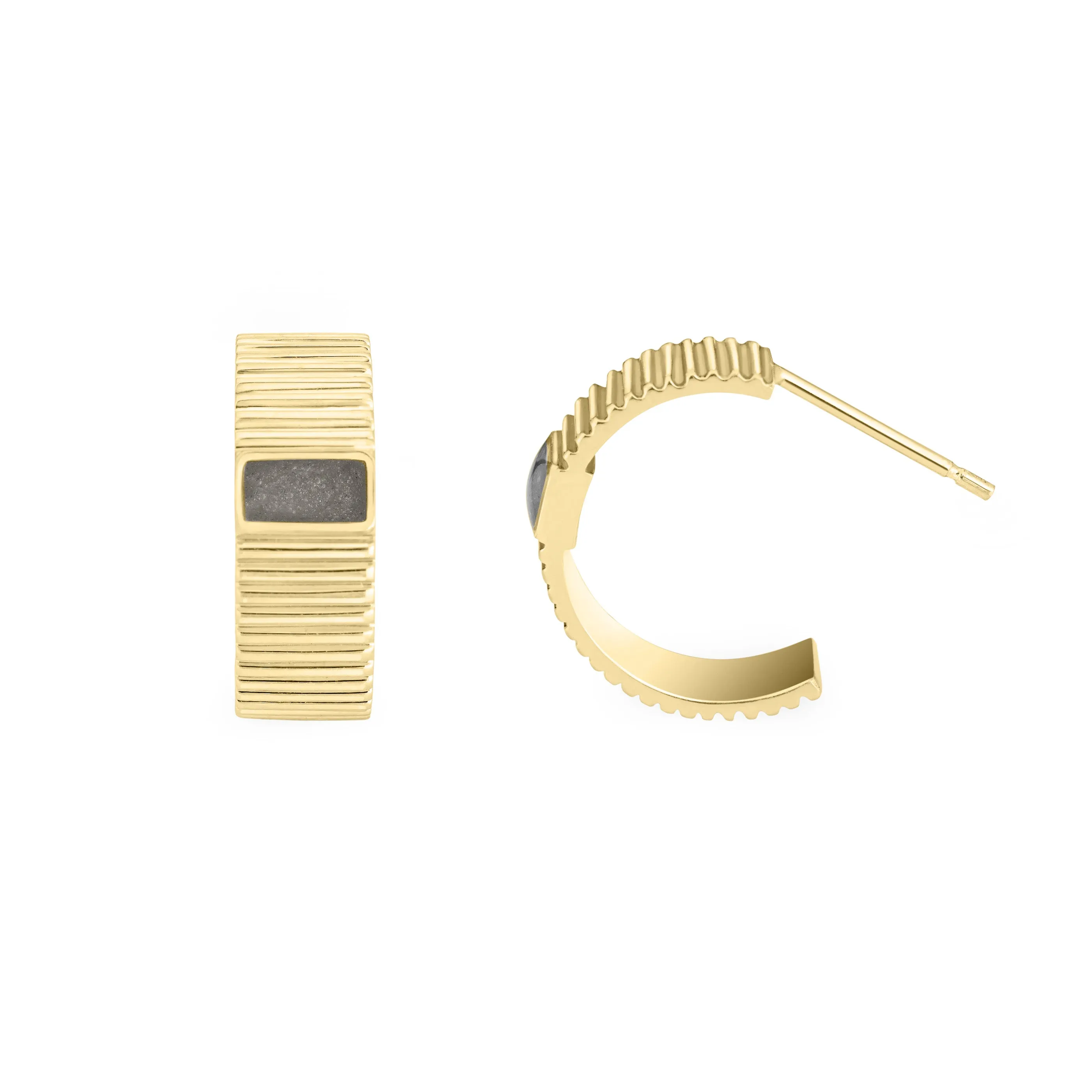 Tessa Open Hoop Cremation Earrings in 14K Yellow Gold
