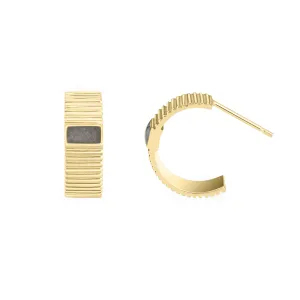 Tessa Open Hoop Cremation Earrings in 14K Yellow Gold