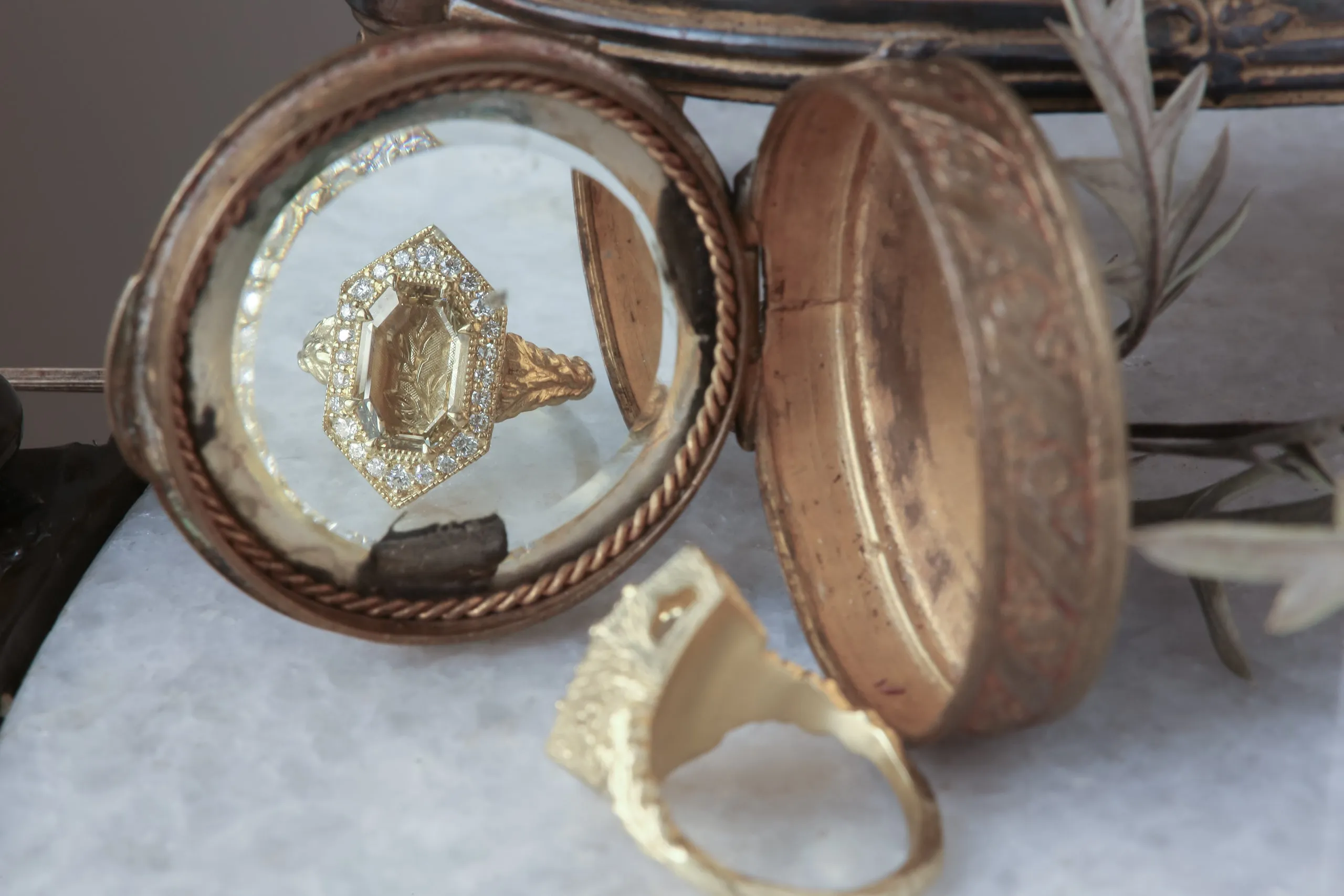 The Illuminated No. 1 Ring in Natural Portrait Cut Diamond - Ready to Ship