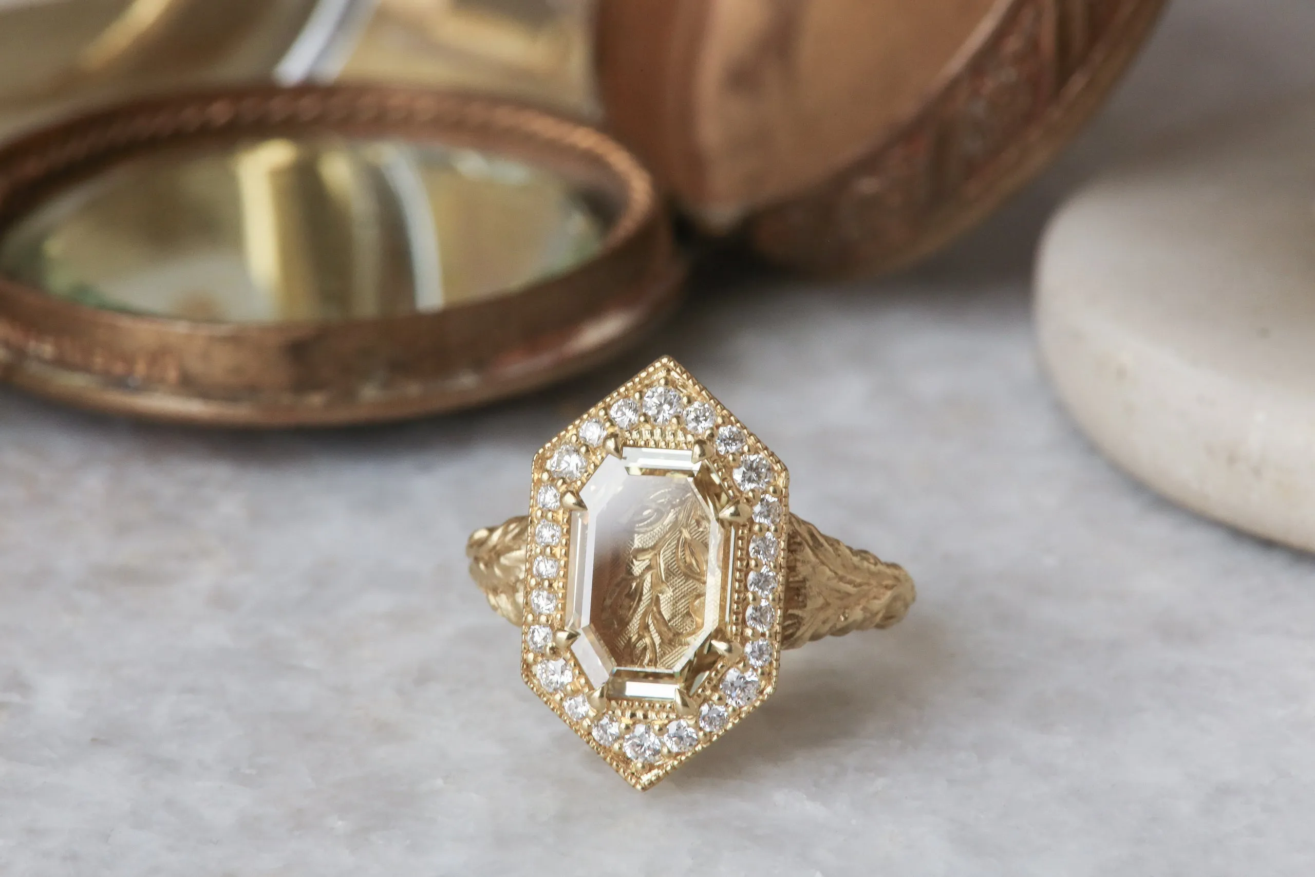 The Illuminated No. 1 Ring in Natural Portrait Cut Diamond - Ready to Ship