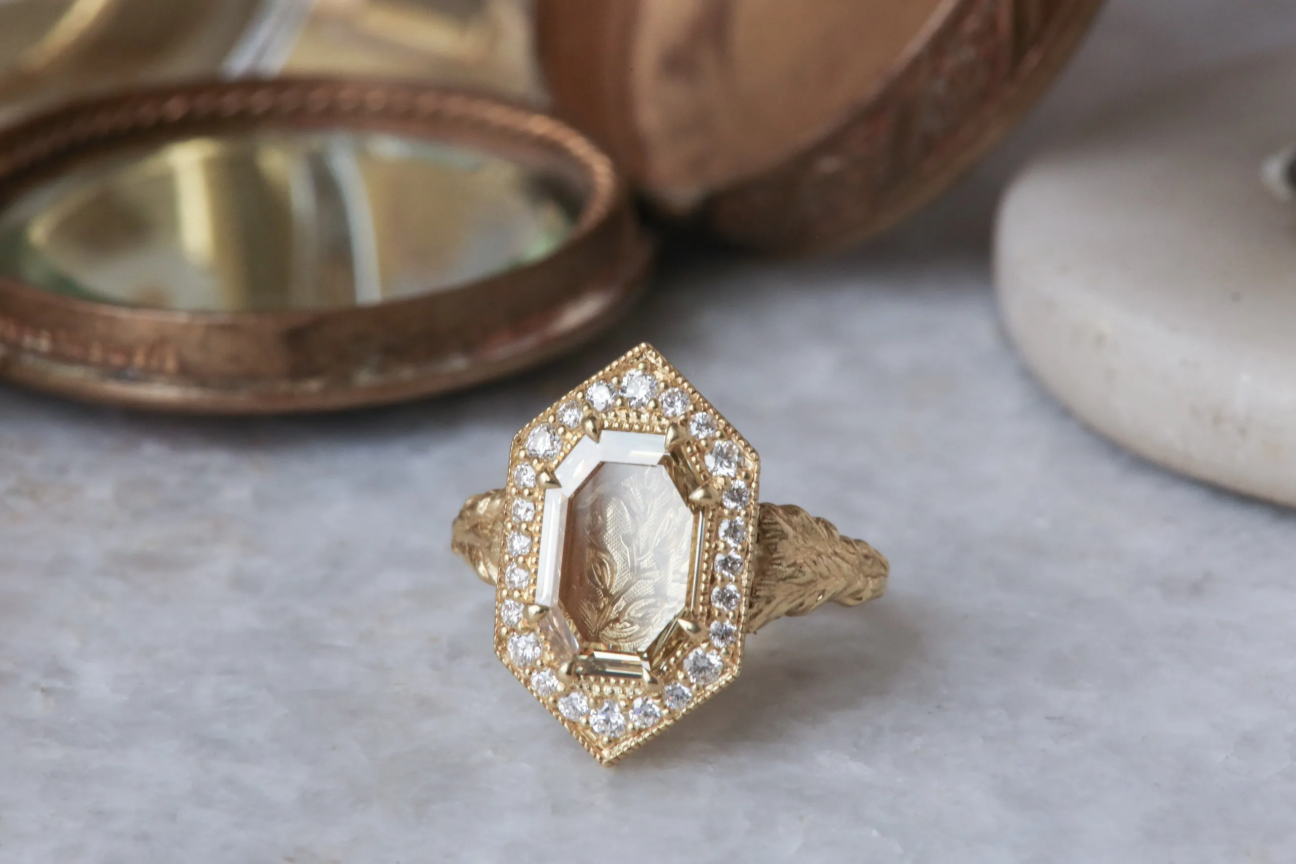 The Illuminated No. 1 Ring in Natural Portrait Cut Diamond - Ready to Ship