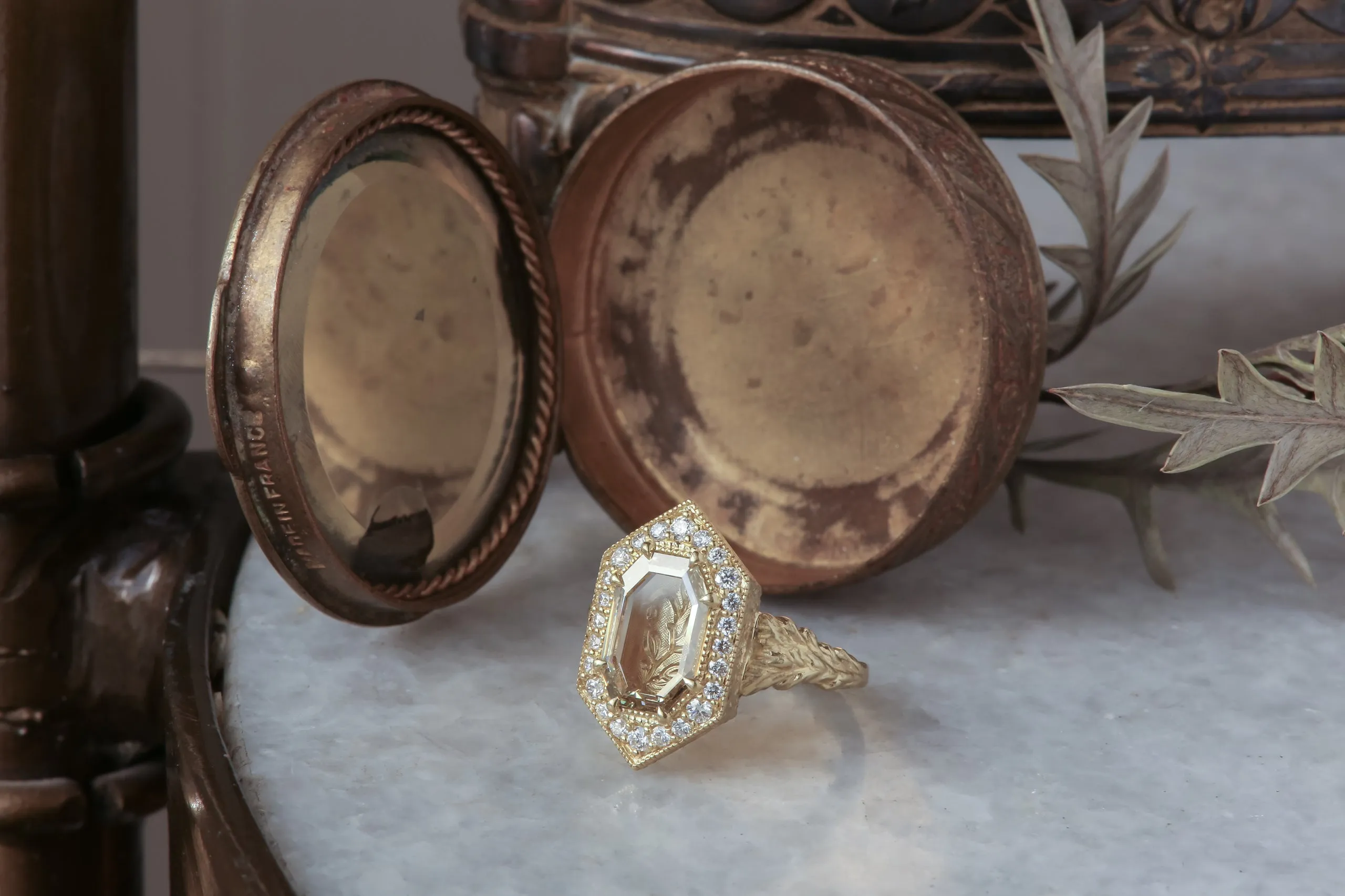 The Illuminated No. 1 Ring in Natural Portrait Cut Diamond - Ready to Ship