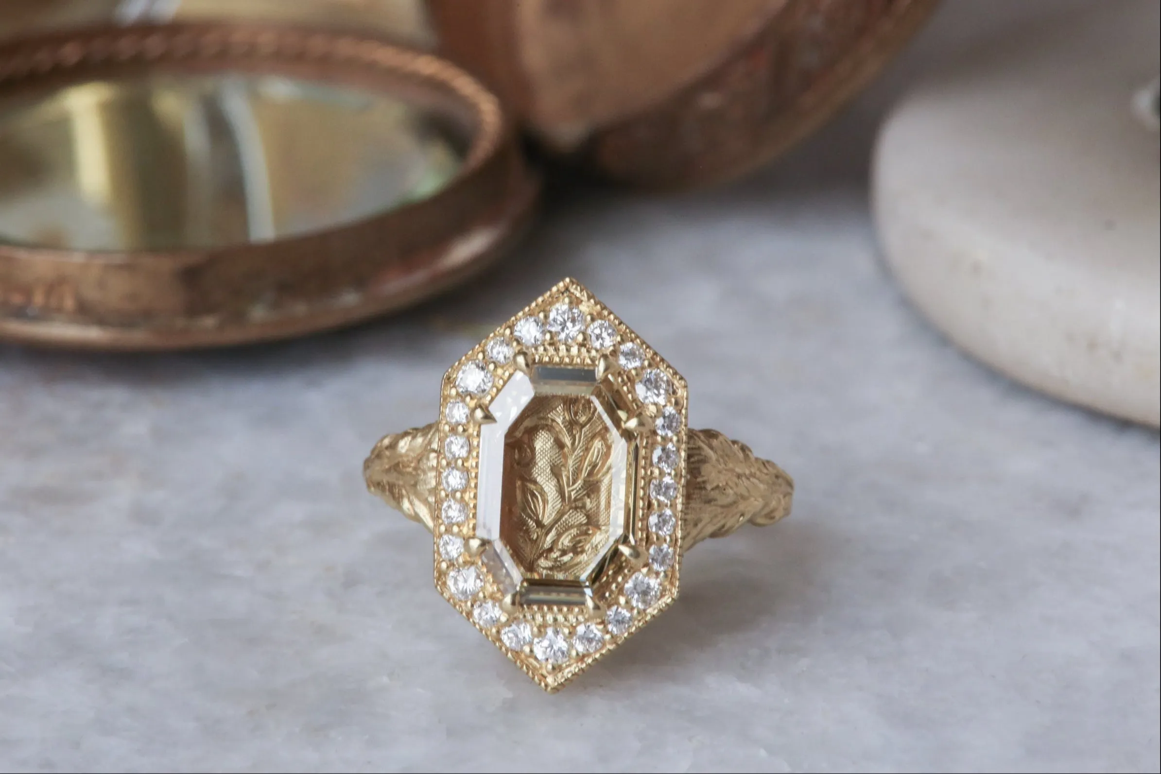 The Illuminated No. 1 Ring in Natural Portrait Cut Diamond - Ready to Ship