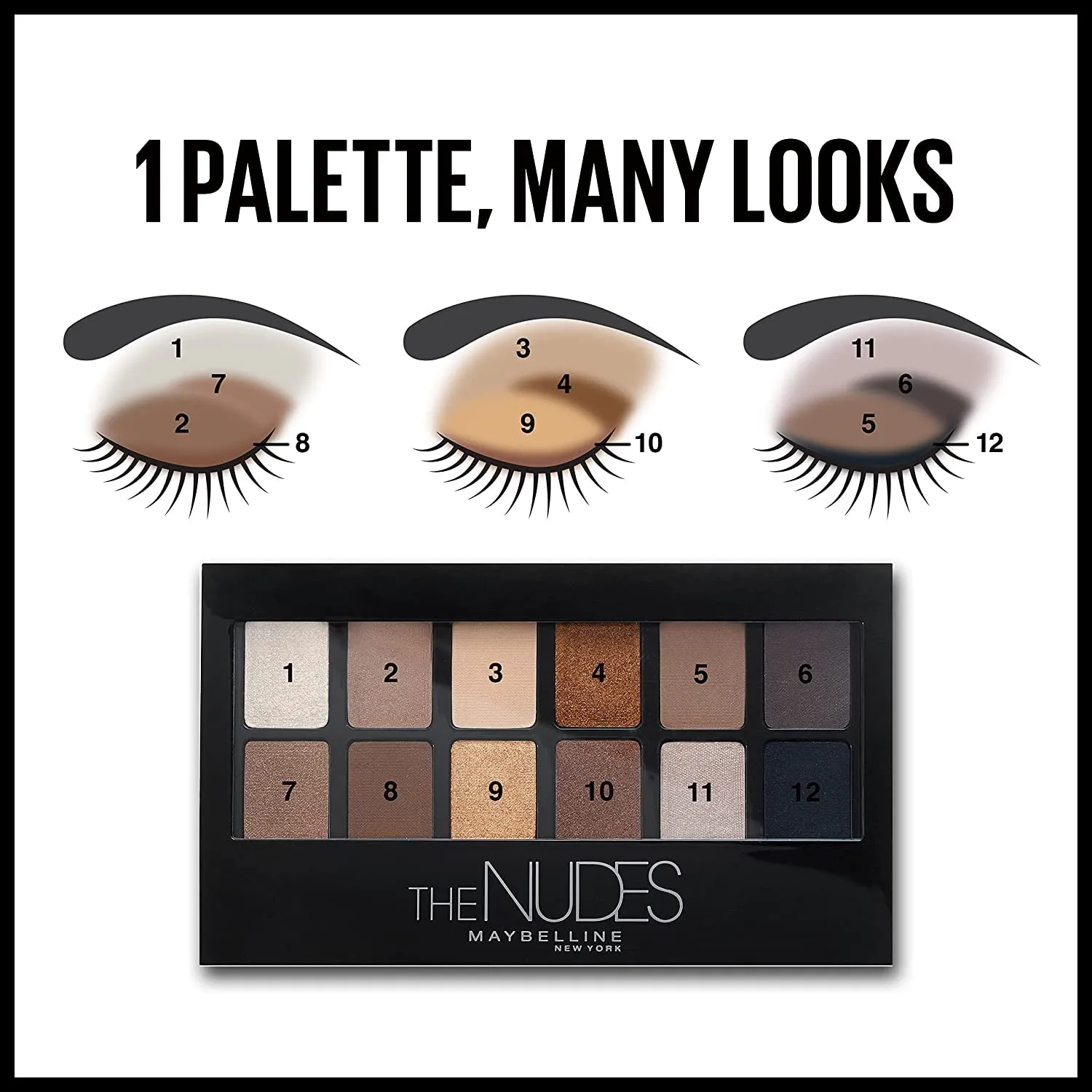 the Nudes Eyeshadow Palette Makeup, 12 Pigmented Matte & Shimmer Shades, Blendable Powder, 1 Count