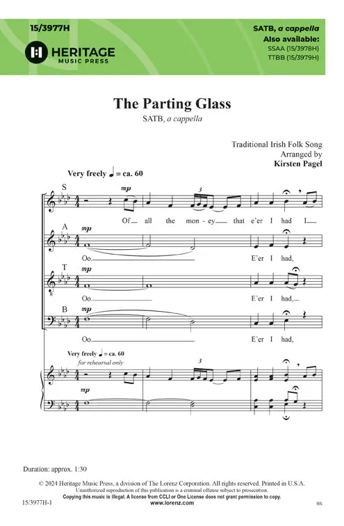 The Parting Glass - SATB (SATB)