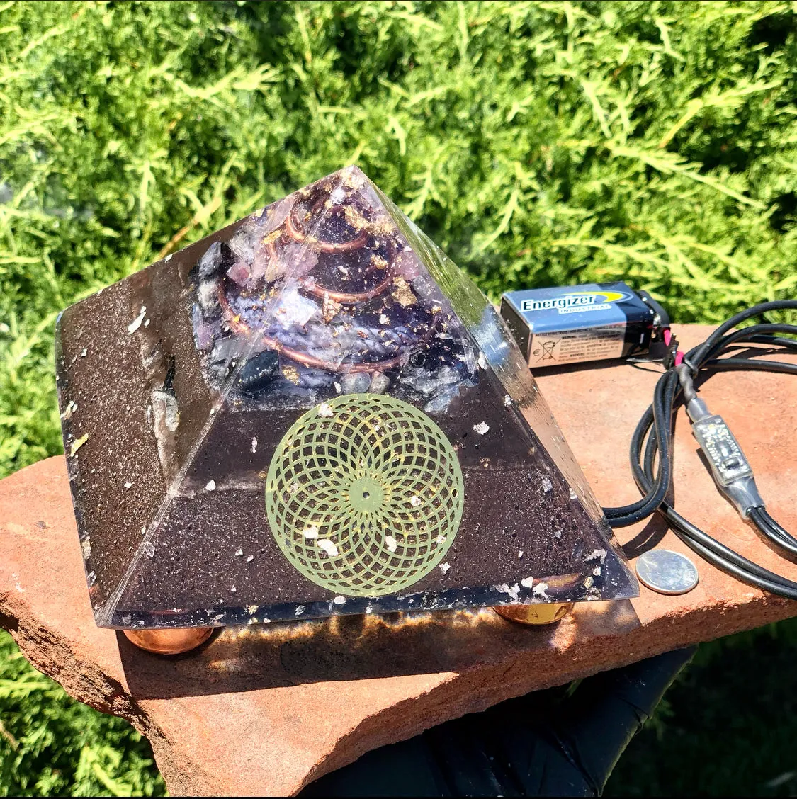 The "Jumbo Giza Equalizer" - Pulsed Radionics Orgone Pyramid, 6x6” Base