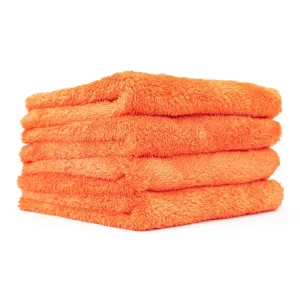The Rag Company Eagle Edgeless Orange 500 GSM Microfiber Towel 16" x 16" 4 Pack
