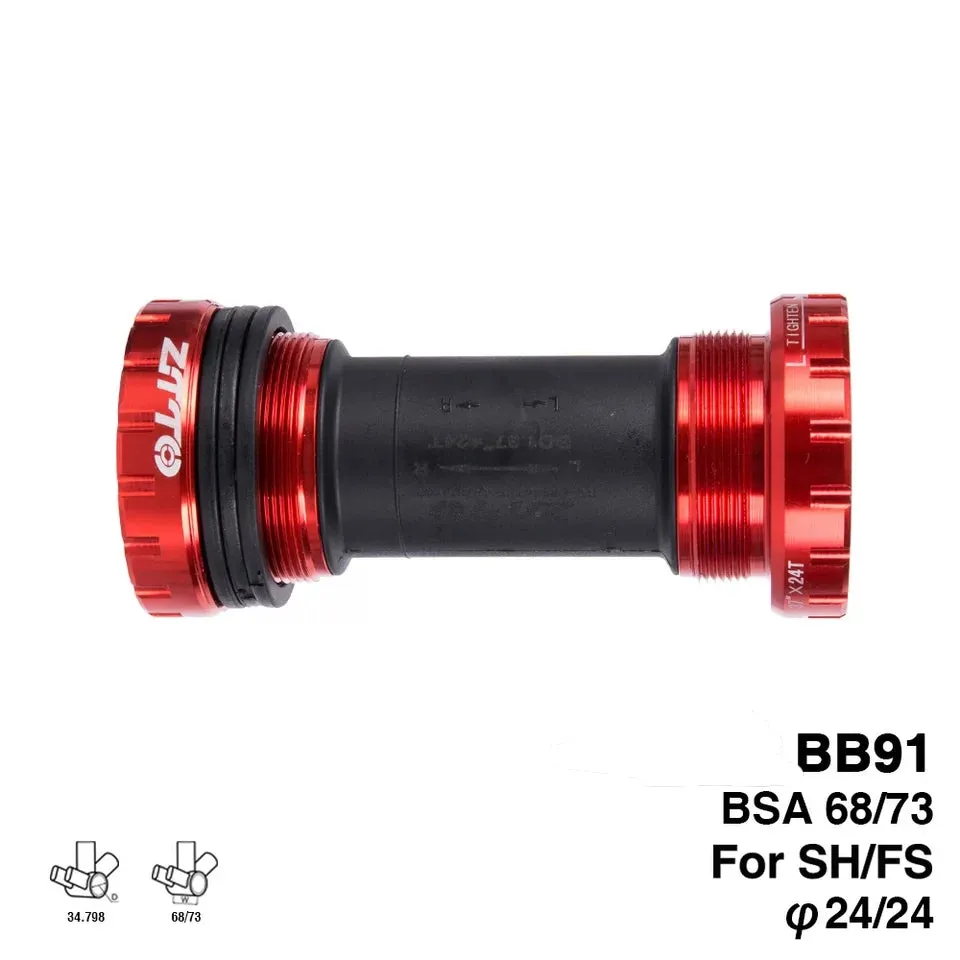Threaded 68mm 73mm MTB Bottom Bracket BB91 BSA68 24mm