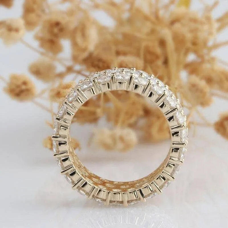 Three Rows 2.5mm Diamond Full Eternity Wedding Band