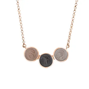 Three Setting Chevron Cremation Necklace in 14K Rose Gold