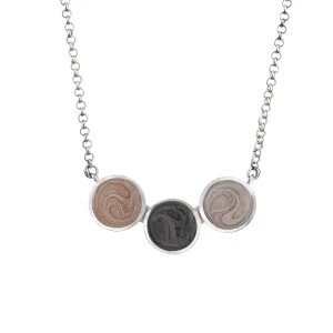 Three Setting Chevron Cremation Necklace in Sterling Silver