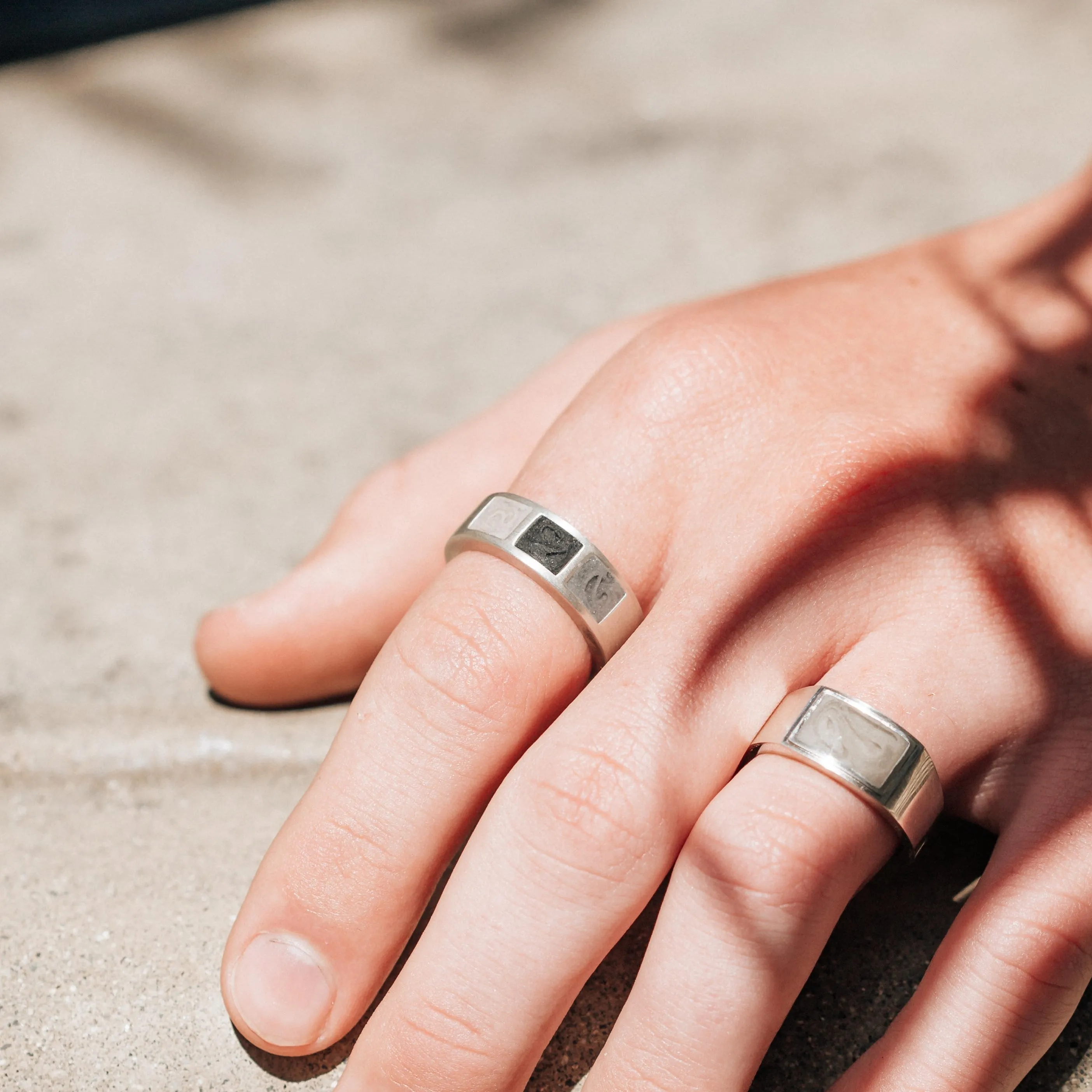 Three Setting Classic Band Cremation Ring in 14K Yellow Gold
