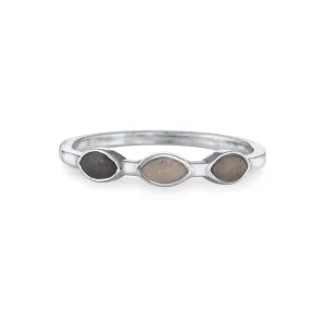 Three Setting Cremation Ring in 14K White Gold