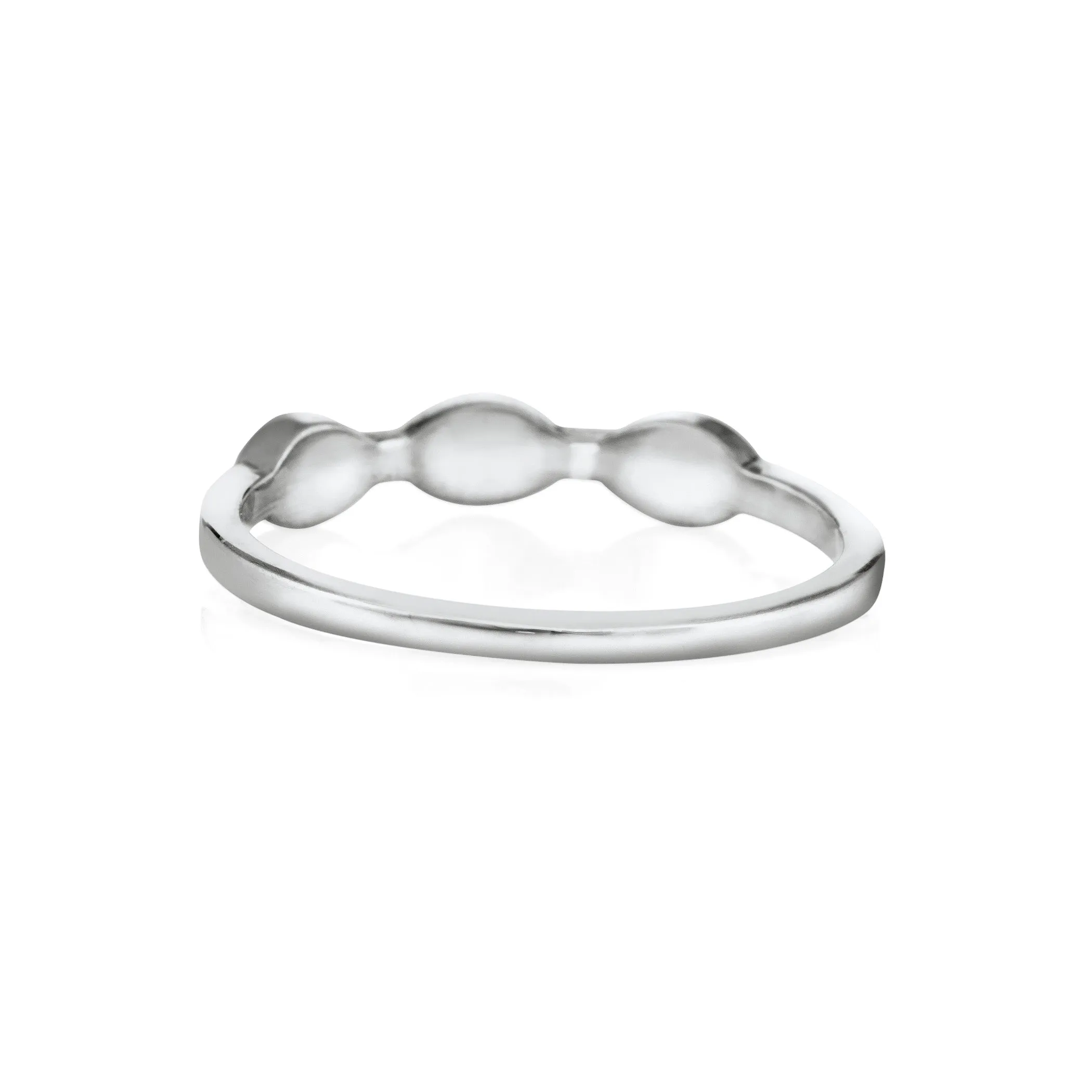 Three Setting Cremation Ring in 14K White Gold