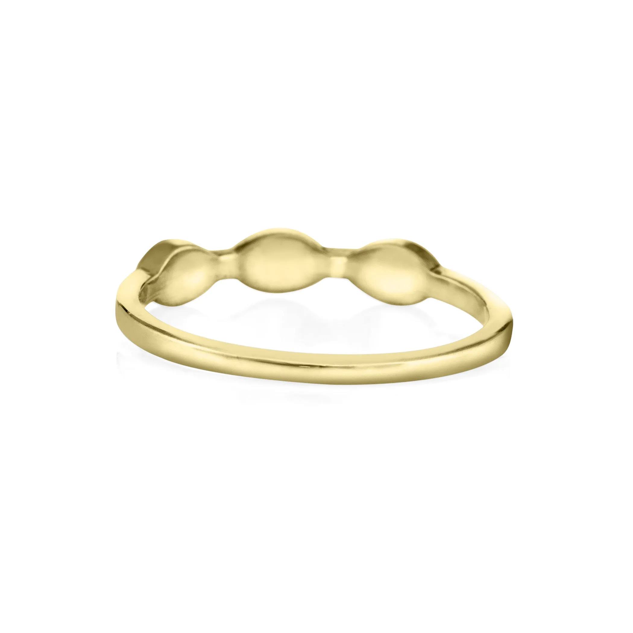 Three Setting Cremation Ring in 14K Yellow Gold