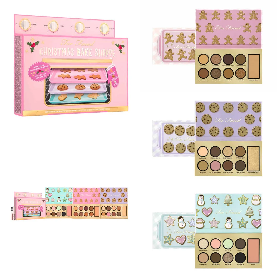 Too Faced Too Faced Christmas Bake Shoppe Makeup Set - Eye & Face Makeup Palettes in Ginger Snap, Chocolate Chip, Sugar Cookie, and Better than Sex Mascara
