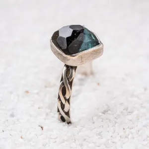Tourmaline Cushion Ring on Infinity Band