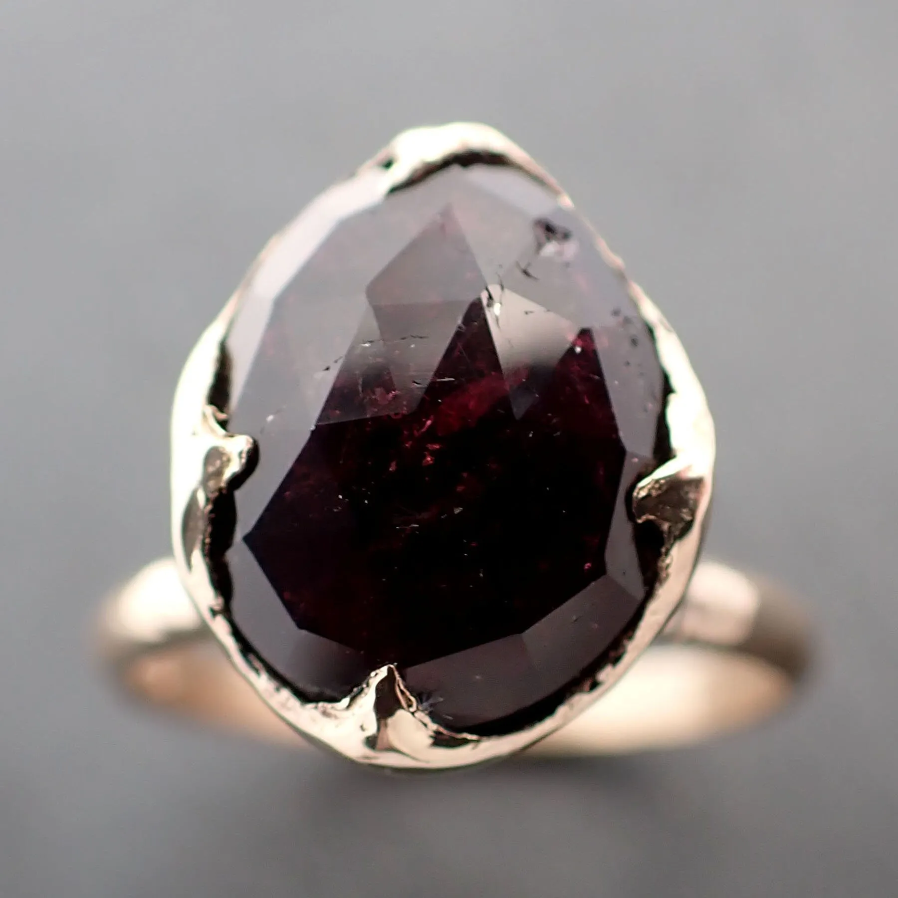 Tourmaline Yellow 14k Gold Gemstone Ring Solitaire statement cocktail recycled 3362