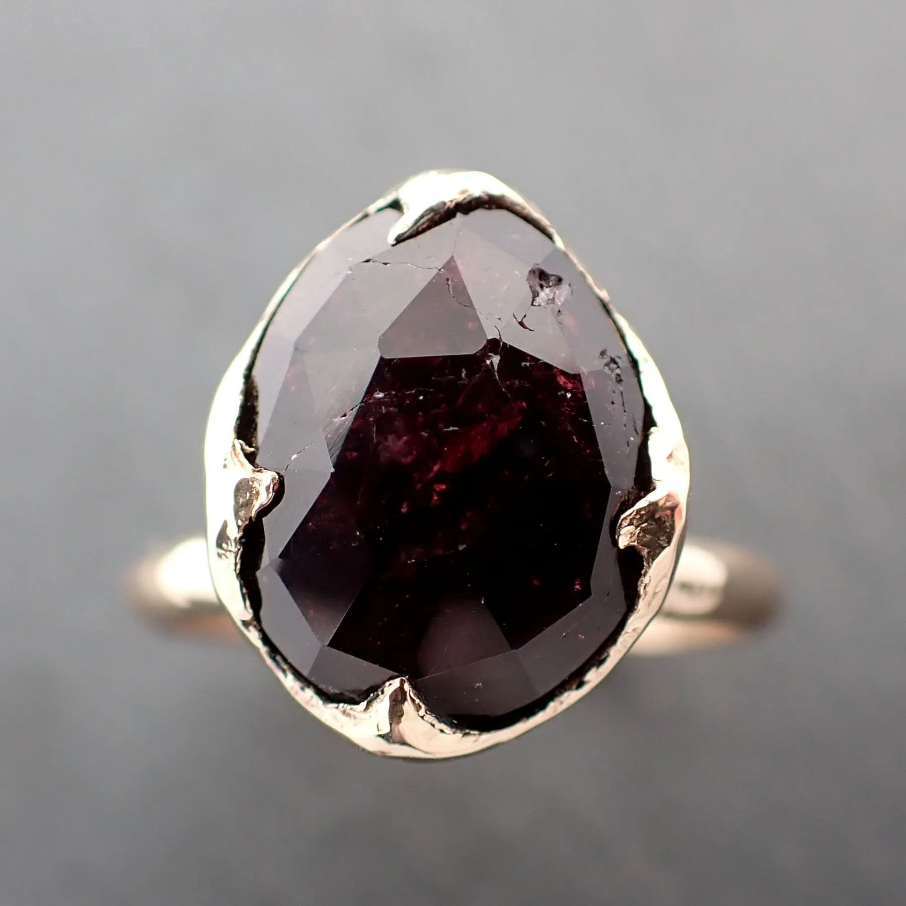 Tourmaline Yellow 14k Gold Gemstone Ring Solitaire statement cocktail recycled 3362