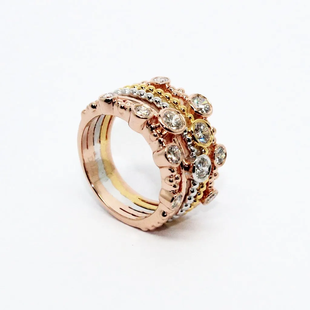 TRICOLOR DIAMOND RING AD NO.1617
