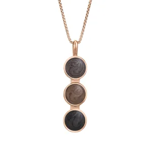 Triple Circle Setting Cremation Necklace in 14K Rose Gold