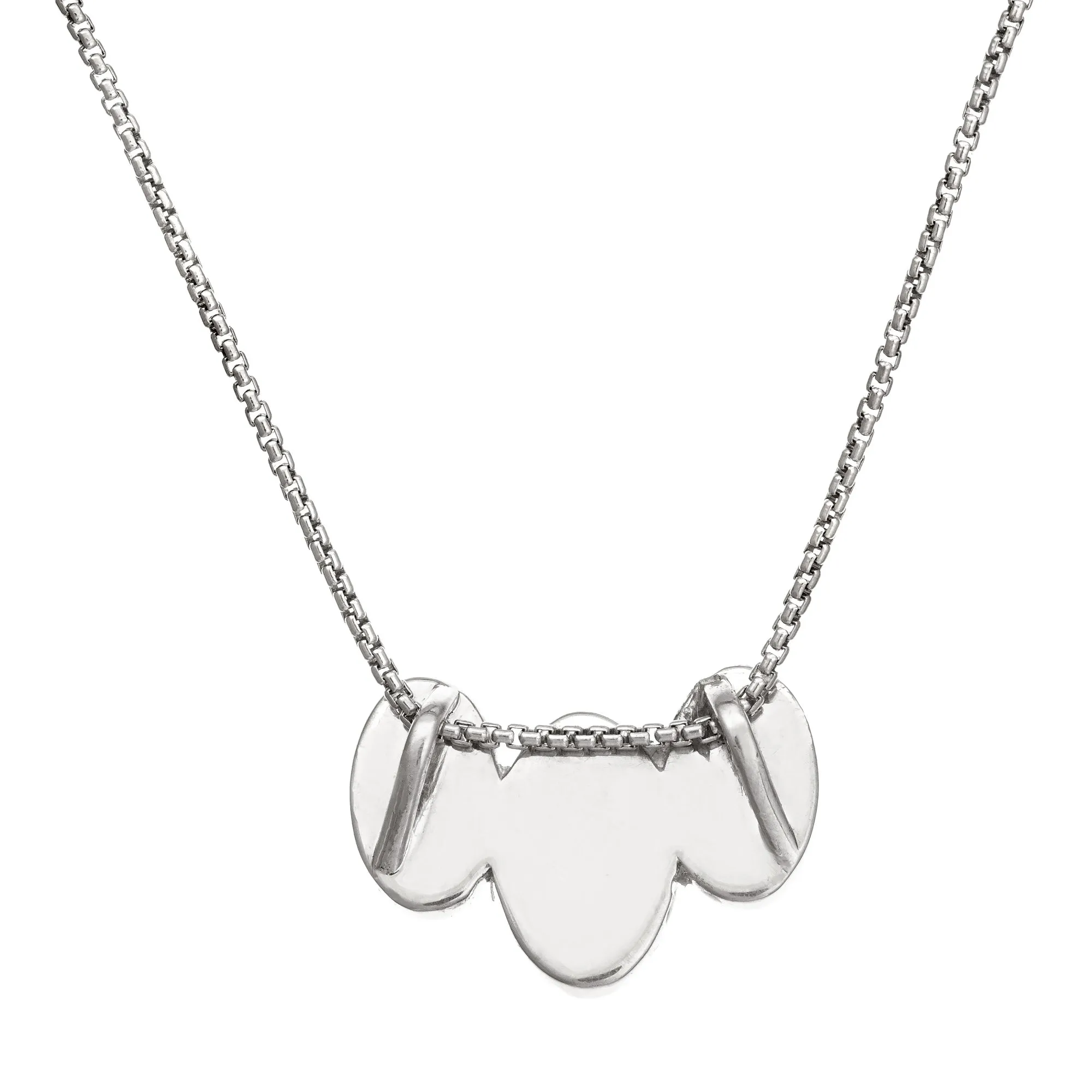Triple Oval Cremation Necklace in Sterling Silver