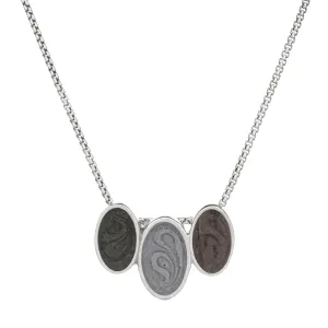 Triple Oval Cremation Necklace in Sterling Silver