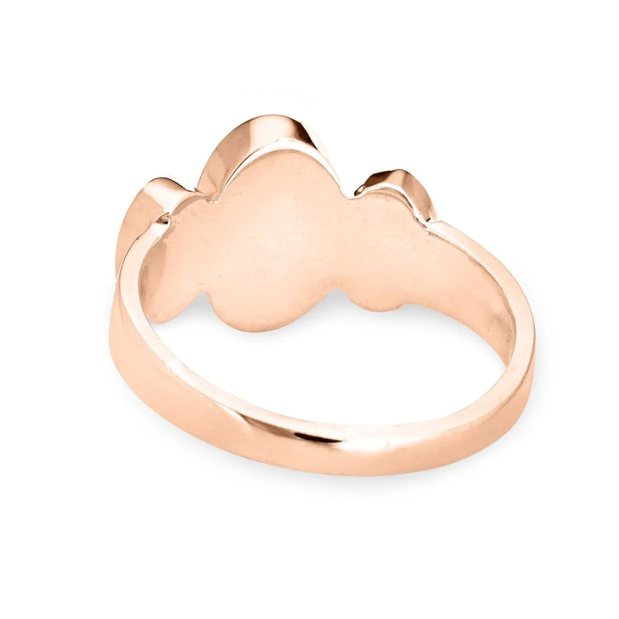 Triple Oval Cremation Ring in 14K Rose Gold