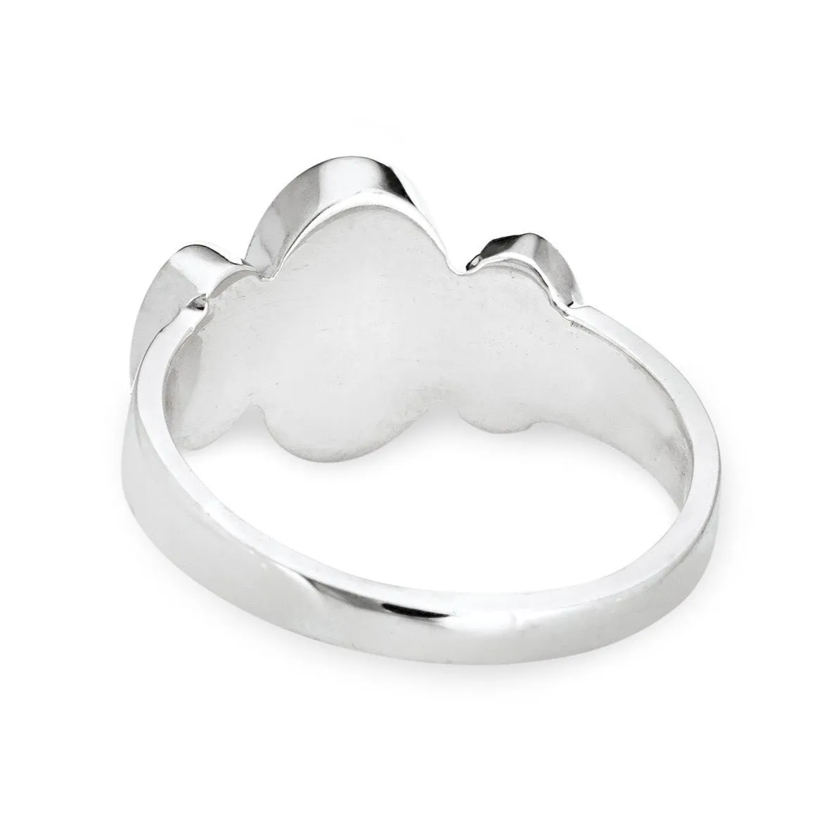Triple Oval Cremation Ring in 14K White Gold