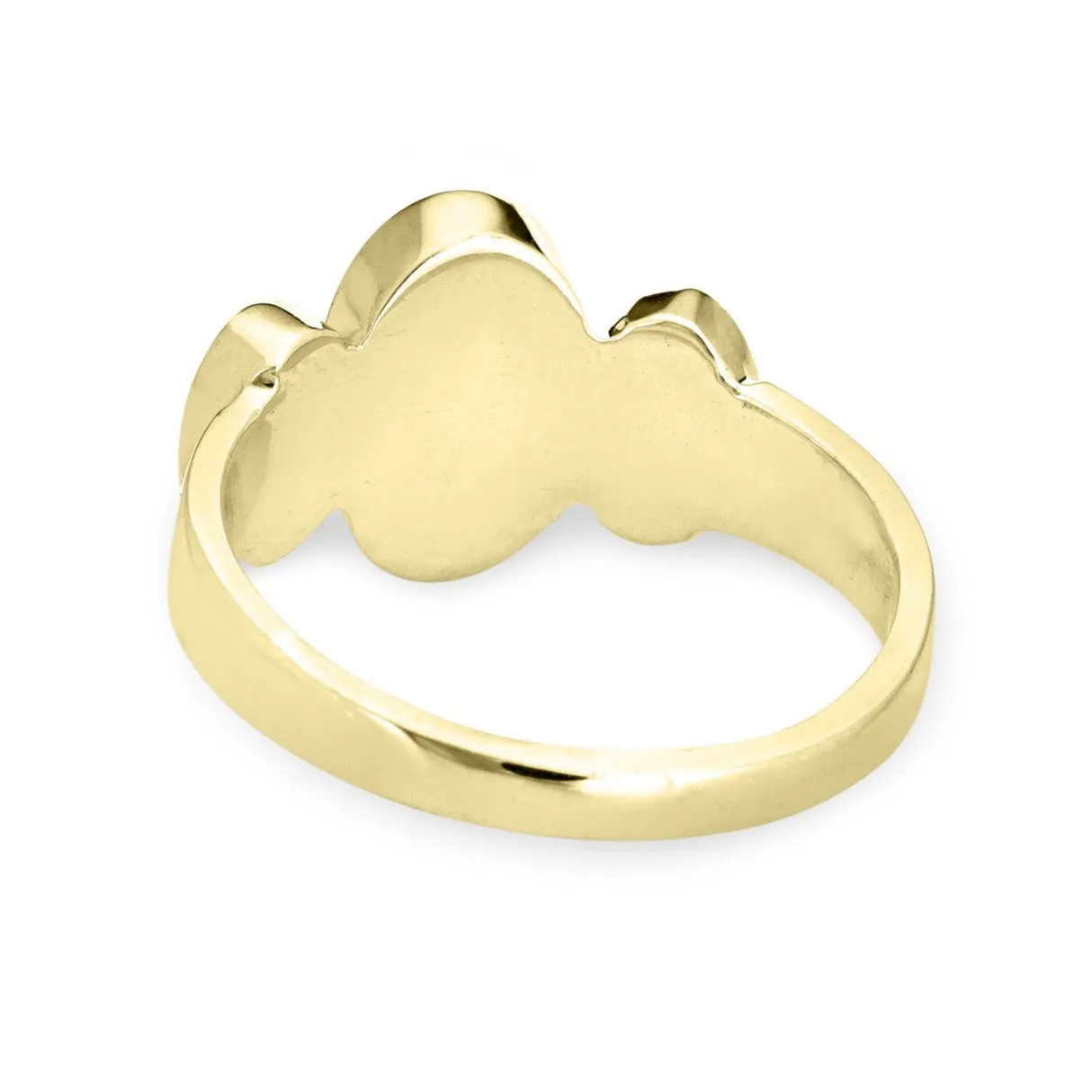 Triple Oval Cremation Ring in 14K Yellow Gold