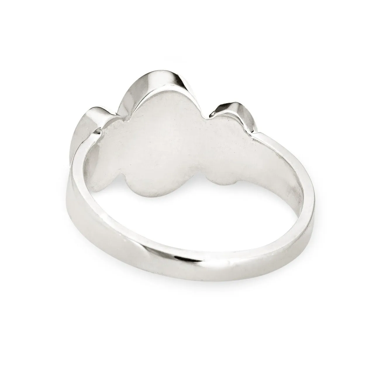 Triple Oval Cremation Ring in Sterling Silver