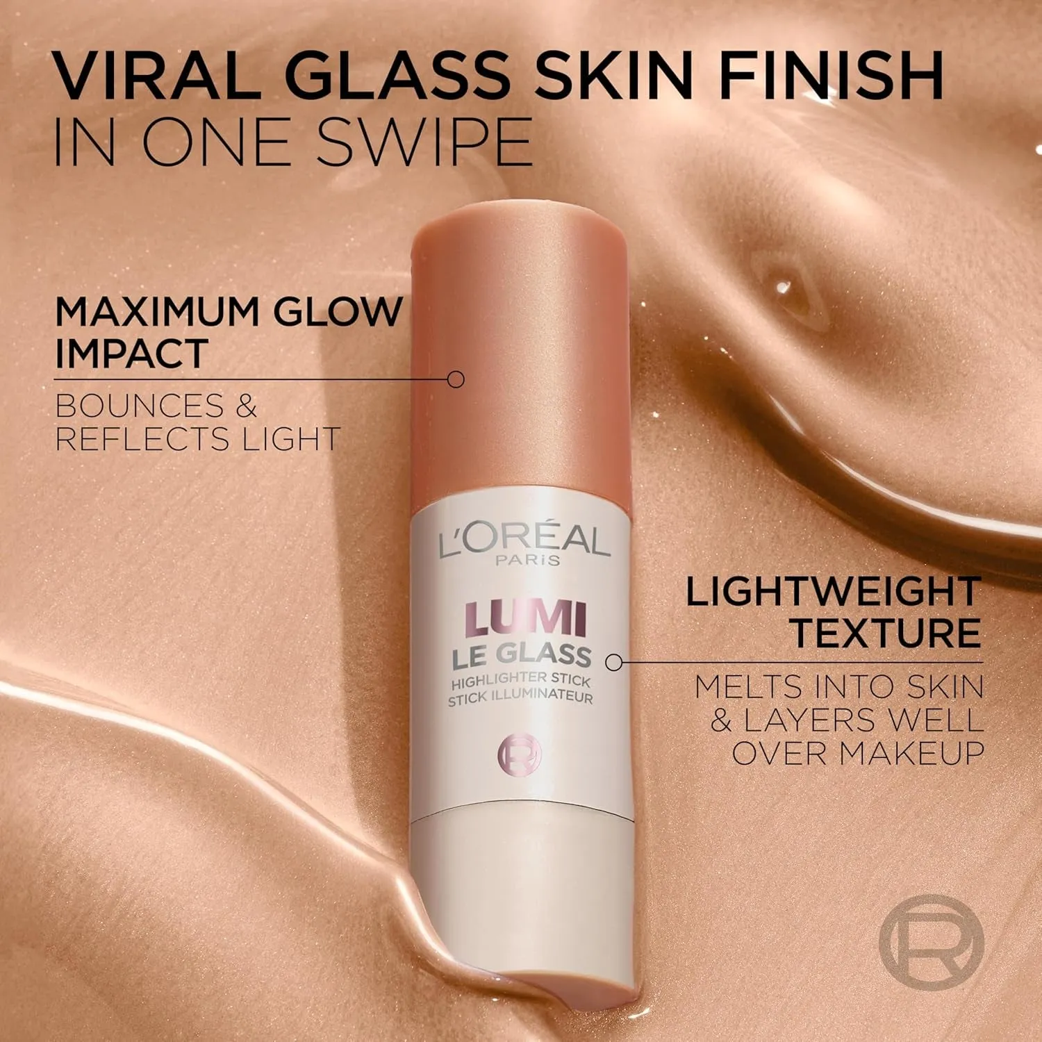 True Match Lumi Le Glass Highlighter Stick, Reflective, Translucent, Glassy Highlighter for Face and Body, 610 Glassy Pearl Eclat, 0.25 Oz