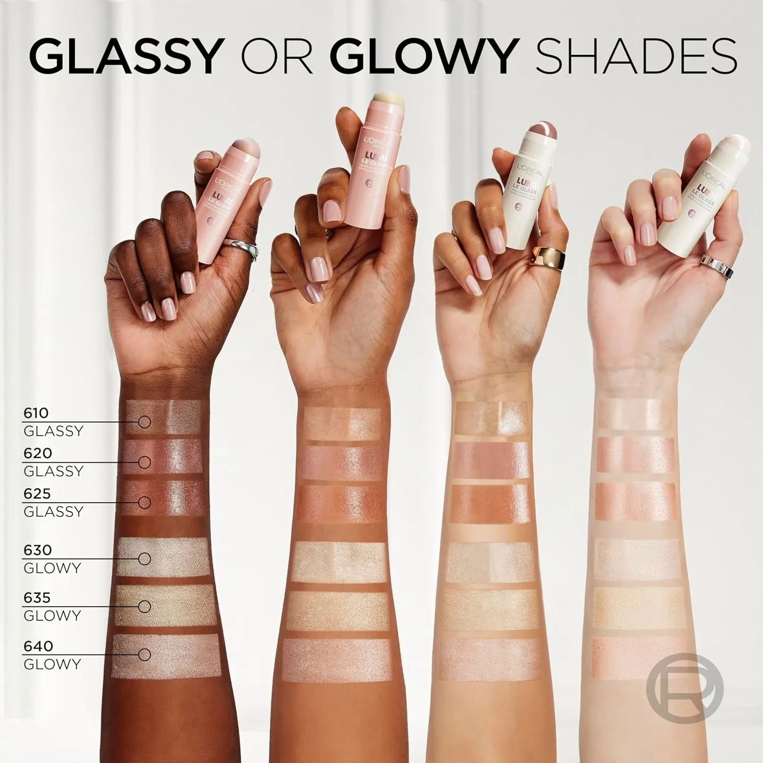 True Match Lumi Le Glass Highlighter Stick, Reflective, Translucent, Glassy Highlighter for Face and Body, 610 Glassy Pearl Eclat, 0.25 Oz