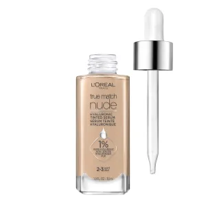 True Match Nude Hyaluronic Tinted Serum Foundation with 1% Hyaluronic Acid, Light 2-3, 1 Fl. Oz.