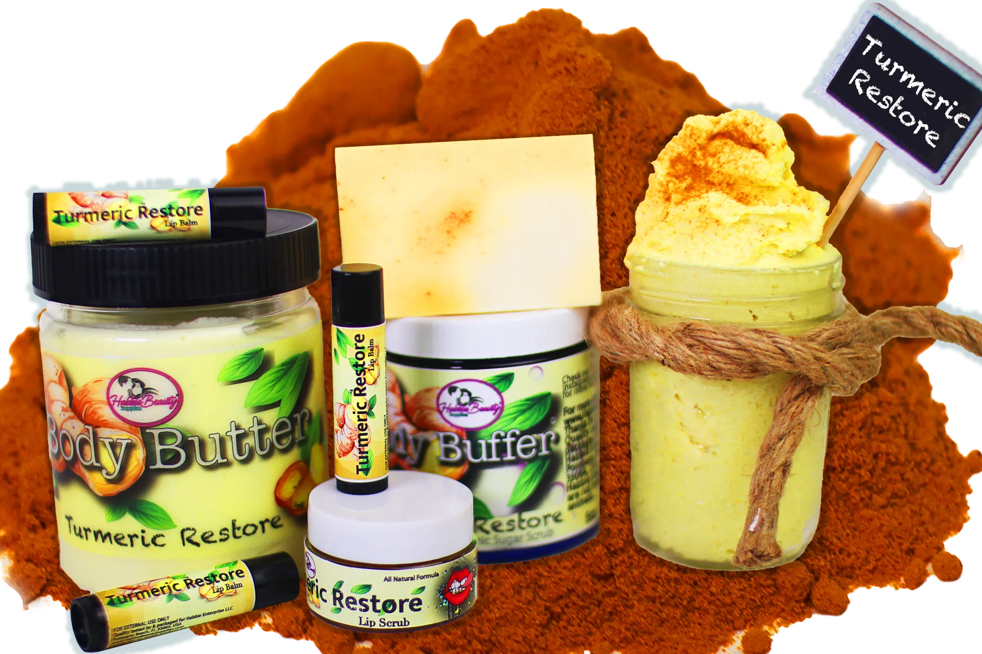 Turmeric Restore Beauty Pack | Turmeric & Hemp Restore | Gift Set | Habbie Beauty Supplies