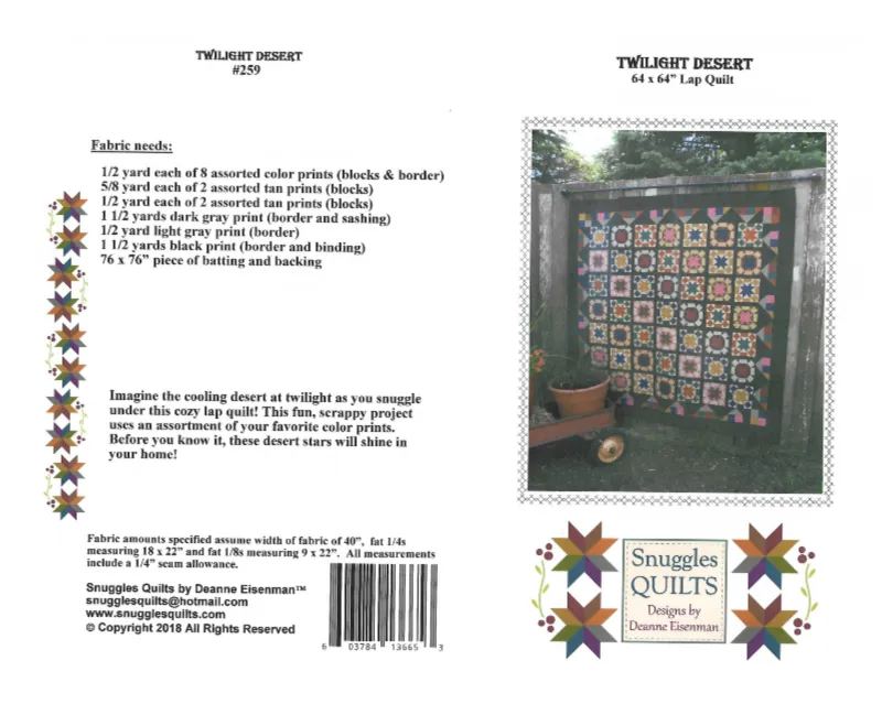 Twilight Desert Lap Quilt Pattern - PDF