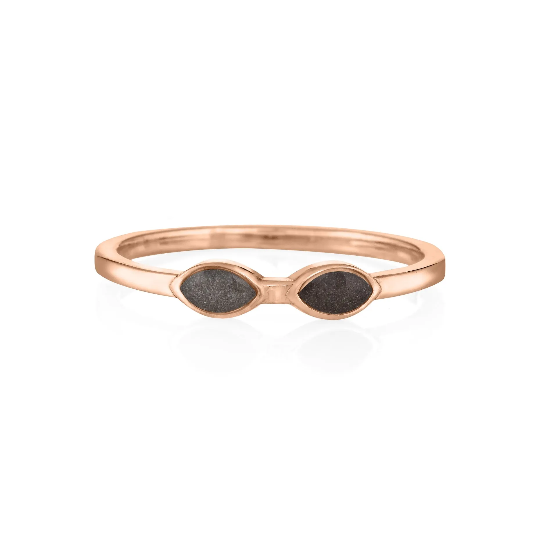 Two Setting Cremation Ring in 14K Rose Gold