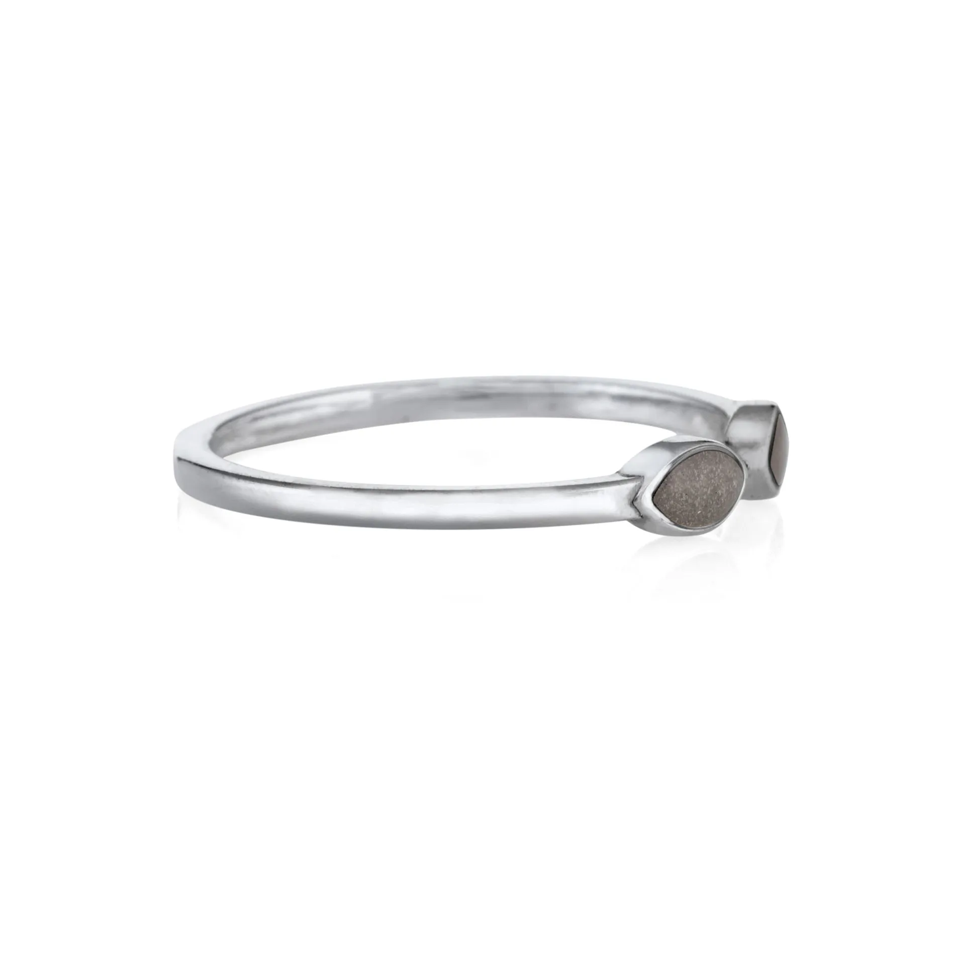 Two Setting Cremation Ring in 14K White Gold
