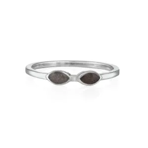 Two Setting Cremation Ring in 14K White Gold