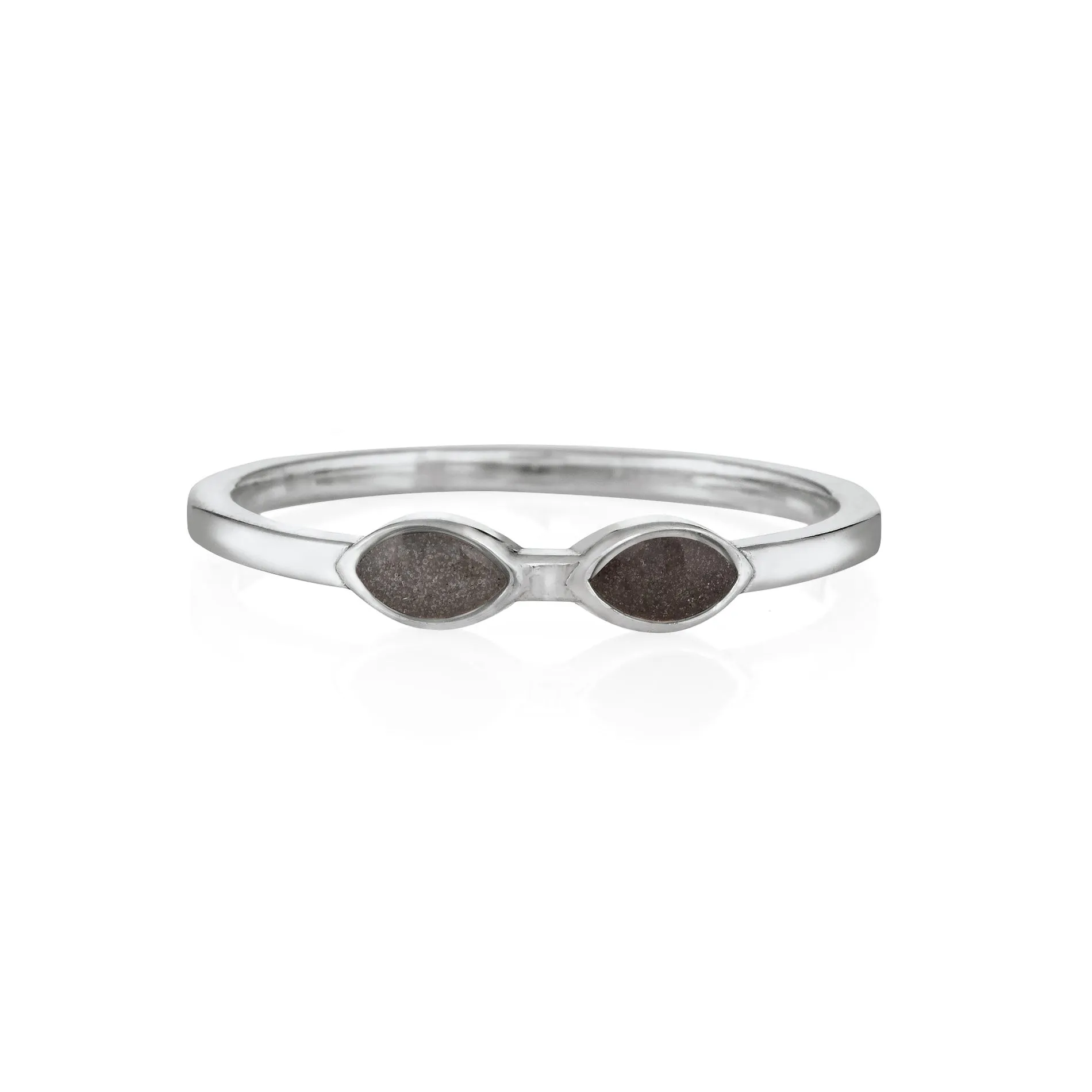 Two Setting Cremation Ring in 14K White Gold