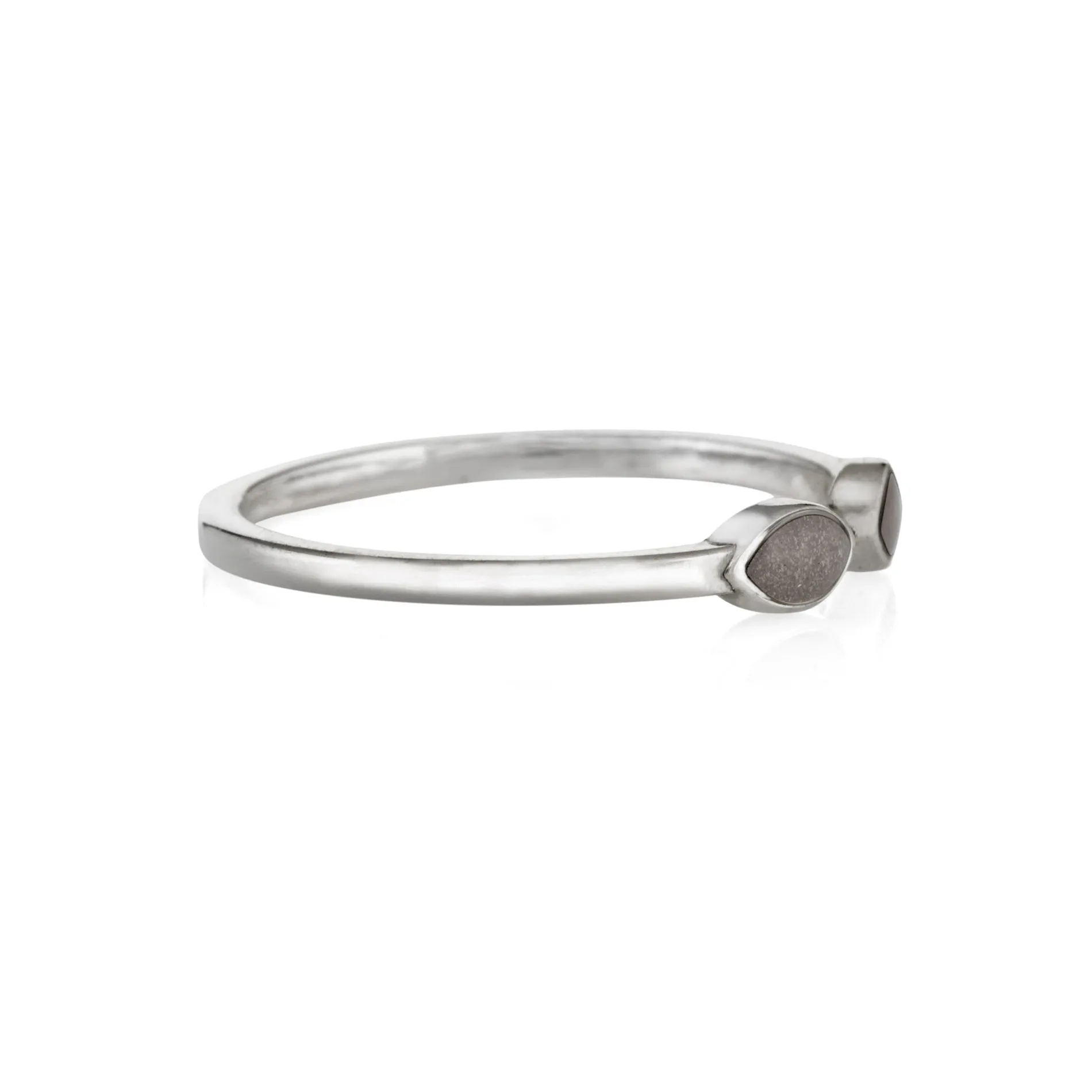 Two Setting Cremation Ring in Sterling Silver