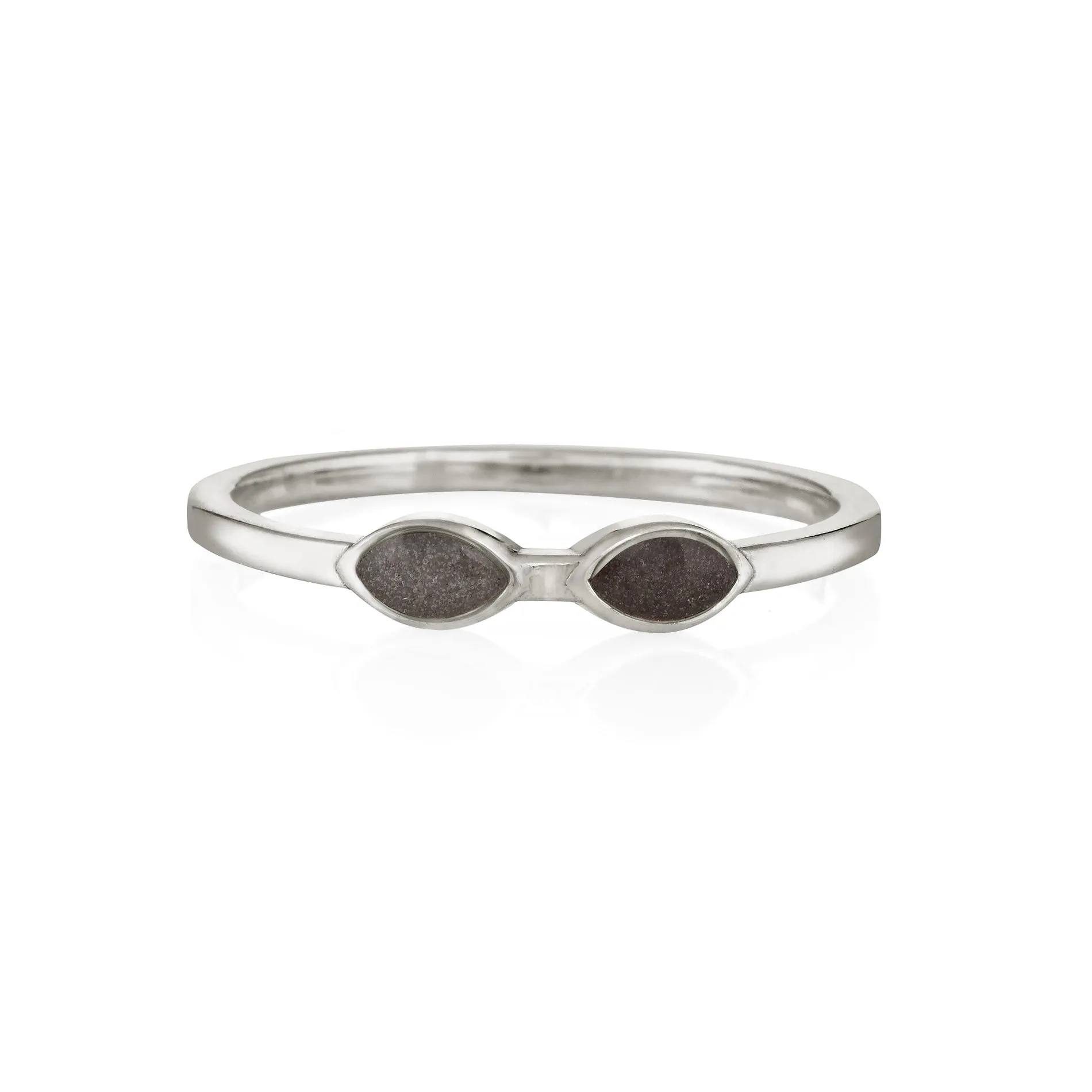 Two Setting Cremation Ring in Sterling Silver