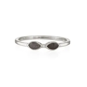 Two Setting Cremation Ring in Sterling Silver