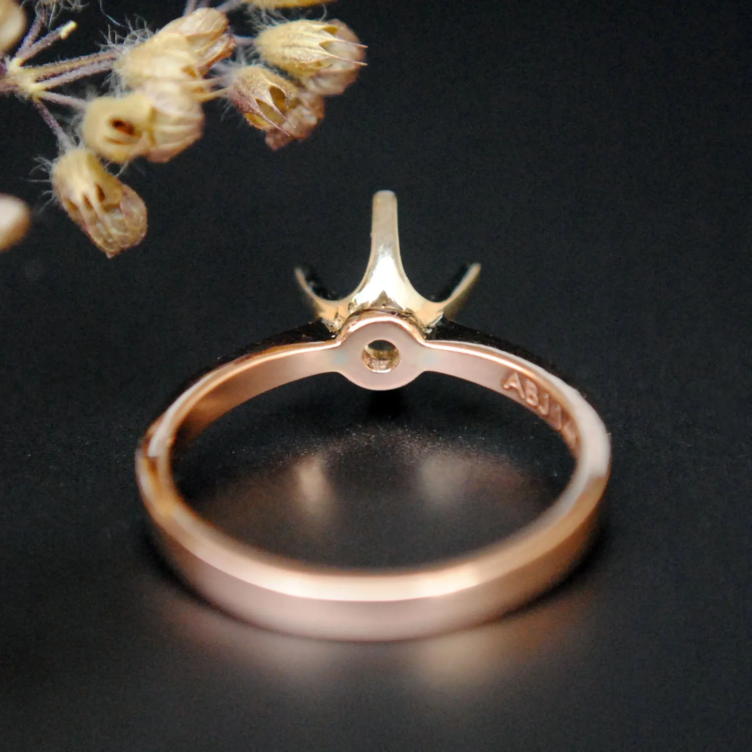 Two Tone 4 Prong Cathedral Ring Semi Mount Jacket for Round Stones
