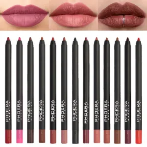 Ultimate 12-Color Red Lip Liner Pen Set - Velvet Matte Finish, Waterproof & Long-Lasting