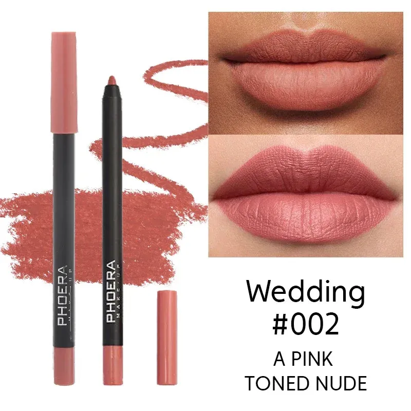 Ultimate 12-Color Red Lip Liner Pen Set - Velvet Matte Finish, Waterproof & Long-Lasting