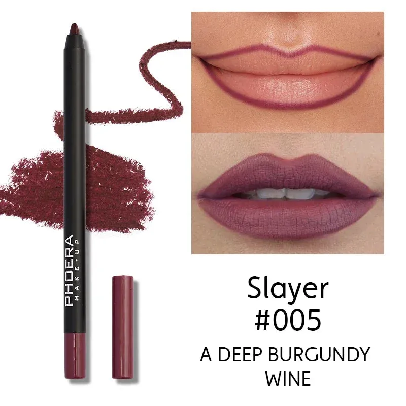 Ultimate 12-Color Red Lip Liner Pen Set - Velvet Matte Finish, Waterproof & Long-Lasting