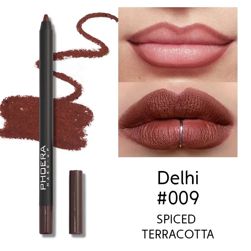 Ultimate 12-Color Red Lip Liner Pen Set - Velvet Matte Finish, Waterproof & Long-Lasting